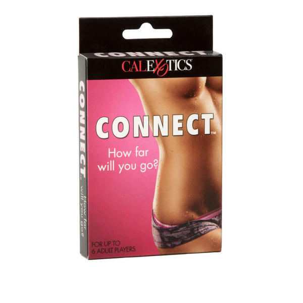 Connect Adult Card Game box by California Exotic Novelties featuring a sensual design and tagline "How far will you go?"