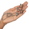Nipple Grips 4-Point Nipple Press with Bells in hand, featuring adjustable screws and chain for enhanced pleasure.