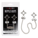 Nipple Grips 4-Point Nipple Press with Bells by California Exotic Novelties, fully adjustable nipple clamps for enhanced pleasure.