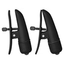 Nipple Play Nipplettes Vibrating Nipple Clamps Black, fully adjustable clamps for intimate satisfaction and heightened arousal.