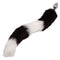 Black and white fur tail butt plug with metallic probe for enhanced pleasure and adventurous intimate play.