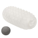 Boundless Reversible Squishy Ball Stroker Smoke beside a golf ball for size comparison.