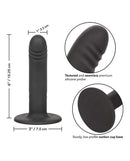 Boundless 6 inches Ridged Probe Black with textured silicone, ergonomic design, and sturdy suction cup base.