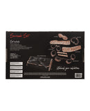 Unleashed Surrender Bondage Set Animal Print with components and details displayed on packaging.