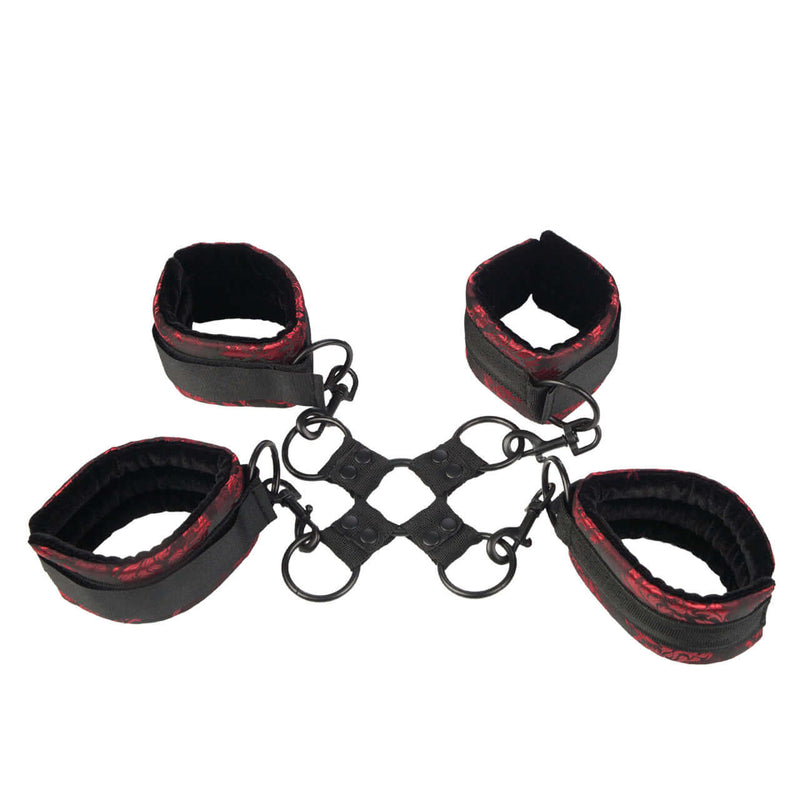Scandal Hogtie by California Exotic Novelties - Adjustable Red & Black Bondage Restraints