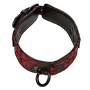 Scandal Collar & Leash BDSM black and red collar with ornate design, ideal for BDSM play and stylish restraint accessory.