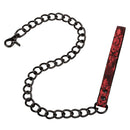Scandal Collar & Leash BDSM elegant black and red chain leash with floral design, perfect for seductive power play.