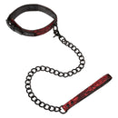 Scandal Collar & Leash BDSM in elegant black and red design, perfect for power play and restraint.
