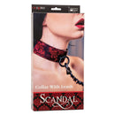Scandal Collar & Leash BDSM packaging featuring a seductive design and a collar with a leash.