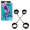 Euphoria Collection Hog Tie in black with adjustable cuffs and connector for versatile bondage play.
