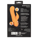 California Dreaming Montecito Muse Inflatable Dual Vibrator packaging showcasing its features and specifications.
