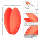 Mini Marvels Silicone Marvelous Massager - Orange dimensions and features illustration.