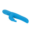 Posh 10 Function Silicone Bounding Bunny Blue Vibrator in blue silicone design with rabbit-style features.