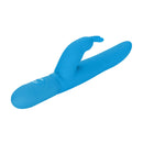 Posh 10 Function Silicone Bounding Bunny Blue Vibrator in vibrant blue with soft silicone design and multiple stimulation functions.