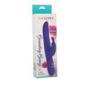 Posh 10 Function Silicone Bounding Bunny Purple Vibrator packaging showcasing its dual stimulation features and waterproof design.