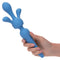 Blue Couture Collection Body Wand held in hand, showcasing flexible neck and unique design for luxurious massage experience.