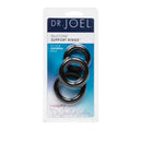 Dr. Joel Kaplan Silicone Support Rings Trio set in packaging designed to enhance stamina and pleasure with three versatile sizes.