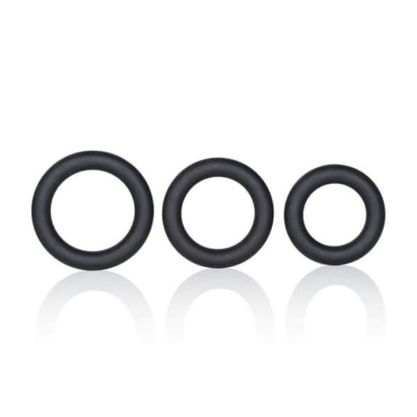 Dr. Joel Kaplan Silicone Support Rings Trio in three sizes for enhanced stamina and pleasure.