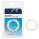 Dr Joel Kaplan Silicone Prolong Ring Clear in packaging, showcasing the body-safe silicone cock ring design.