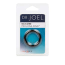 Dr Joel Kaplan Silicone Prolong Ring Black packaging showing the premium erection enhancement ring by California Exotic Novelties.