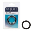 Dr Joel Kaplan Silicone Prolong Ring Black in packaging, premium silicone cock ring for enhanced performance.