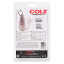 Colt Gear Power Pack Bullet Vibrator packaging showcasing features and specifications of the multi-speed vibrating stimulator.