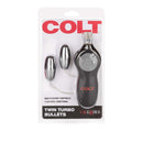 Colt 7 Function Twin Bullets Vibrators packaging featuring independent controls and dual stimulation.