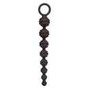 Colt Power Drill Silicone Anal Beads in black, featuring graduated ribbed design for enhanced anal sensation and easy grip pull ring.