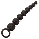 Colt Power Drill Silicone Anal Beads in black, featuring graduated ribbed design and easy grip pull ring for enhanced pleasure.