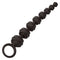 Colt Power Drill Silicone Anal Beads in black, featuring graduated ribbed design and easy grip pull ring for enhanced pleasure.