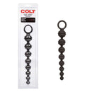 Colt Power Drill Silicone Anal Beads in packaging, graduated ribbed design for enhanced anal sensation.