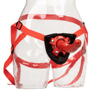 Red Rider Strap-on Set Harness featuring a bright red design and padded comfort for strap-on play.