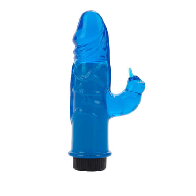 Crystal Playmate Blue Dual Vibrator by California Exotic Novelties - Soft Jelly Material, Dual Stimulation for Ultimate Pleasure