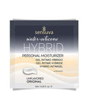 Sensuva Hybrid Personal Moisturizer Packet 6 ml Unscented single-use packet featuring hybrid formula for silky smooth skin.