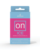 ON Ice Buzzing & Cooling Female Arousal Oil 5 ml packaging featuring vibrant colors and product details.