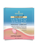 Sensuva Natural Water Based Lubricant 6 ml Cotton Candy single use packet with playful flavor.