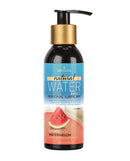 Sensuva Natural Water Based Lubricant 4 oz Watermelon bottle with pump, featuring smooth and flavored lubricant.