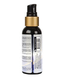 Sensuva Hybrid Personal Moisturizer 1.93 oz Blueberry Muffin back view of the bottle with cap and label.