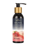 Sensuva Hybrid Personal Moisturizer 4.23 oz Strawberry in sleek black and gold bottle with strawberry design.