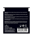 Happy Hiney Anal Comfort Gel 6 ml Single Use Packet back label showing usage instructions and ingredients