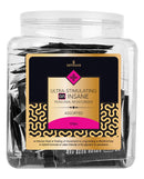 ON Insane Ultra Stimulating Personal Moisturizer Tub of 100, assorted single-use foils for bold sensations.