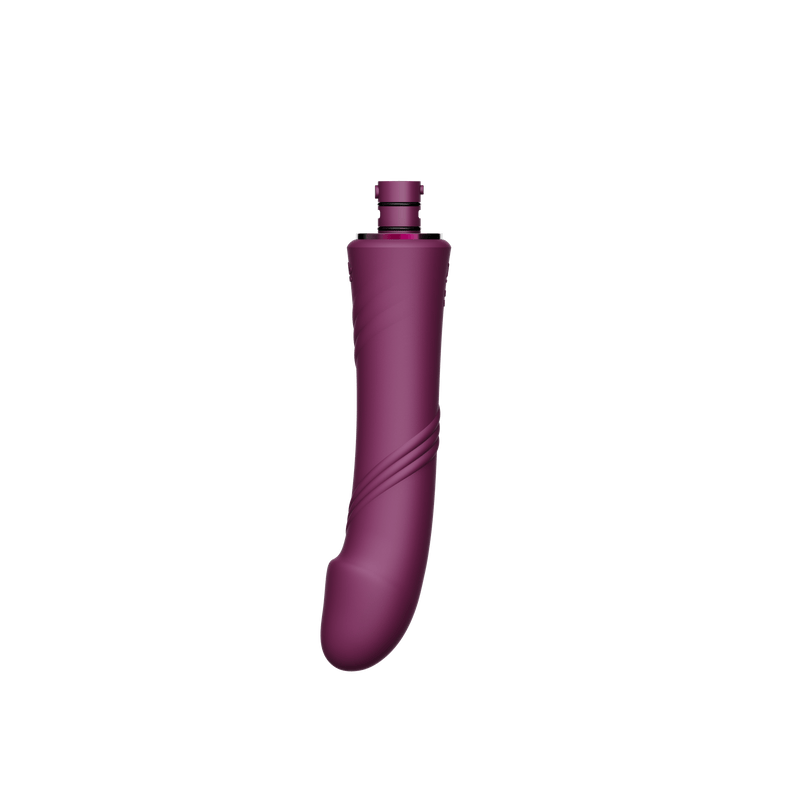 ZALO Sesh Compact Velvet Purple Sex Machine with PowerThrust technology, featuring telescopic range and vibrating massage sticks