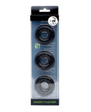 Sport Fucker Chubby Cockring Pack of 3 Smoke - versatile stretch rings in sleek smoke tone for comfort and support.