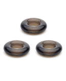 Sport Fucker Chubby Cockring Pack of 3 Smoke - set of three comfortable stretch rings in smoke color.