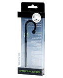 Sport Fucker Ultra Sound Urethral Plug Black in packaging with curved design for enhanced stimulation.