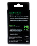 Sport Fucker Cum Stopper 2.0 Urethral Plug Blue product packaging with care instructions.