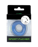 Sport Fucker The Wedge Silicone Cock Ring in packaging, showcasing its minimalist design and sleek blue color.