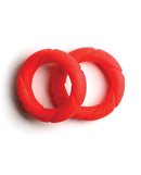 Sport Fucker Ready Rings Cock Ring 2 Pack Red featuring two soft stretchy red rings.