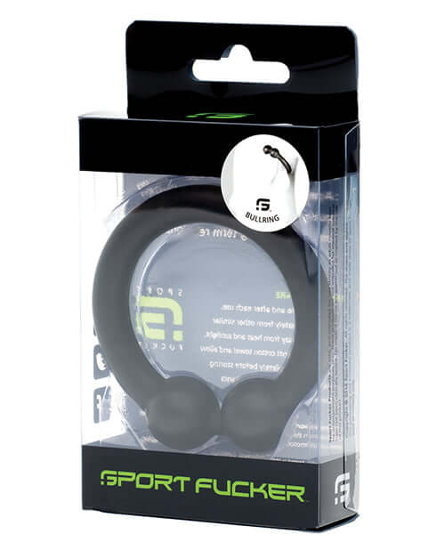 Bull Ring Black from Sport Fucker in packaging, showcasing extra firm silicone cock ring design and features.