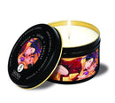 Shunga Massage Candle Desire Vanilla 5.7 Oz with a warm glow, perfect for romantic massages and ambiance.